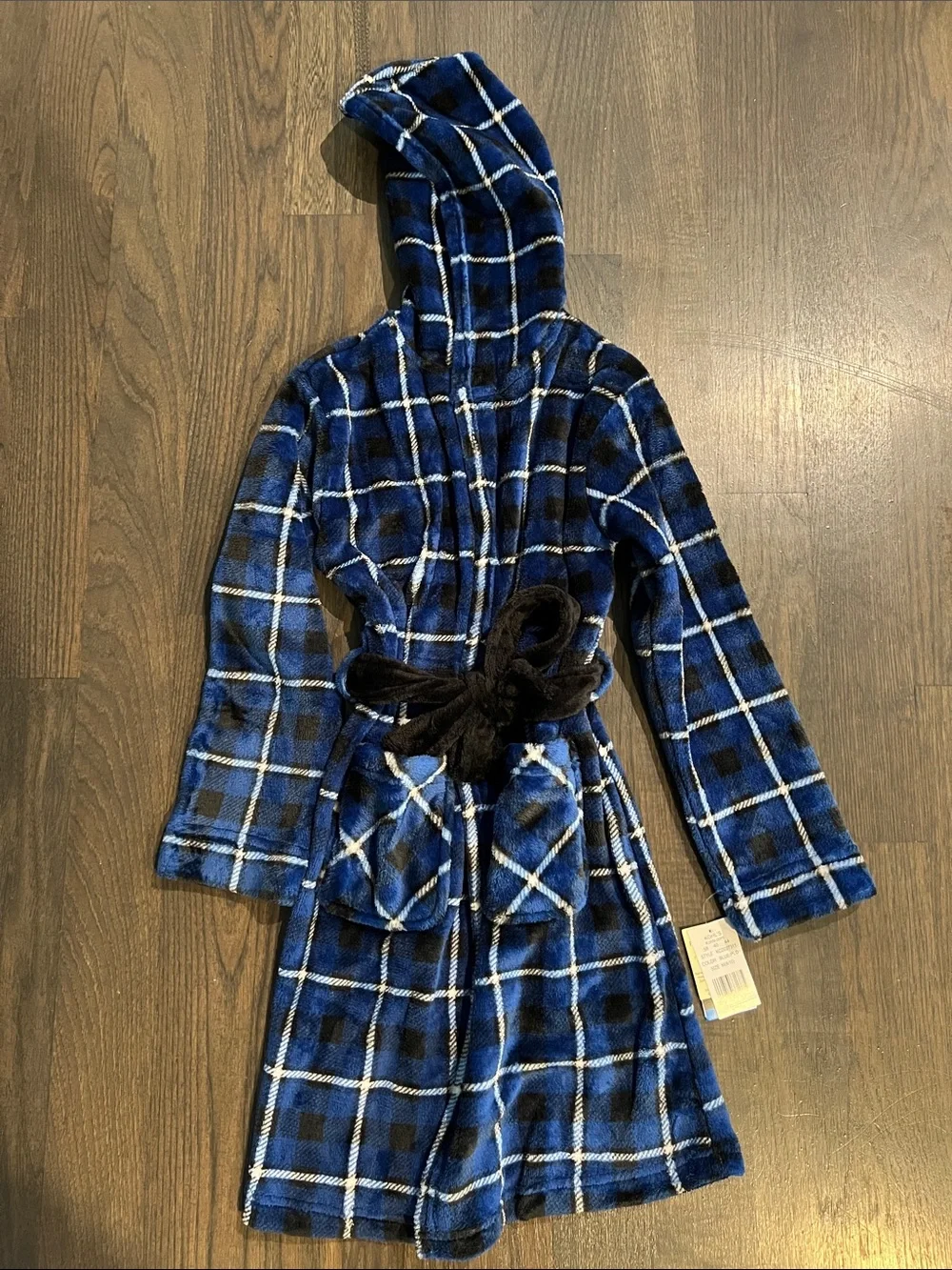 Cuddl Duds Blue Plaid Fleece Top Boys Size-M (8/10)